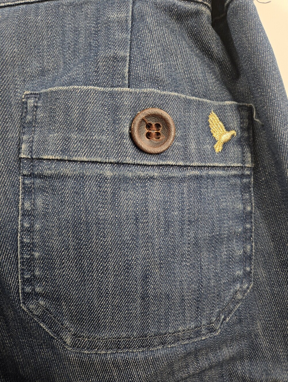 MiH Jeans Valencia High-Rise Sailor Button Wide Leg Mid Blue Denim - Picture 9 of 15